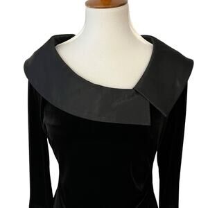 10 Petite Dress Black Cocktail 10P Semi Formal Velvet Retro Party Jessica Howard